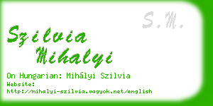 szilvia mihalyi business card