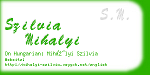 szilvia mihalyi business card